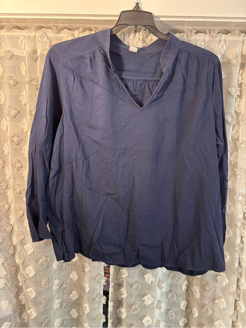 Old Navy Navy Blue V-Neck Long Sleeve Blouse